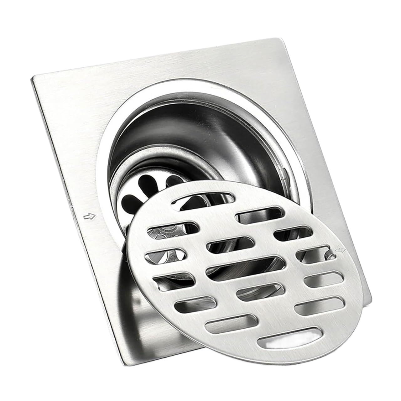Drain de sol carré avec filtre à cheveux amovible pour évacuation douche