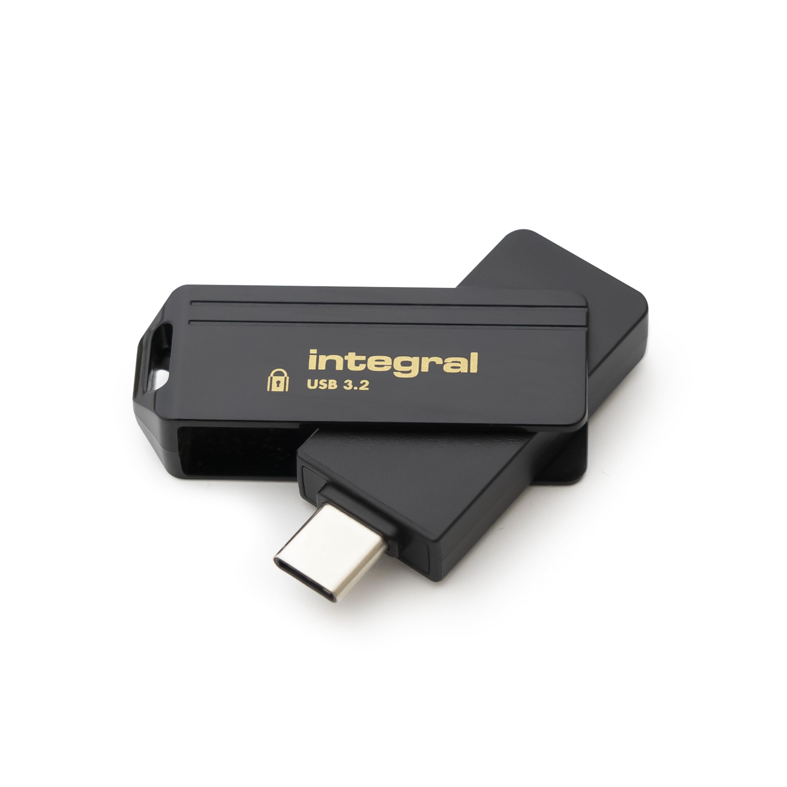 Integral Secure 360-C Clé USB Chiffrée 128 GB – Connecteur USB-C – Chiffrement AES 256 Bits – Compatible avec Mac, MacBook, PC, Ordinateur Portable