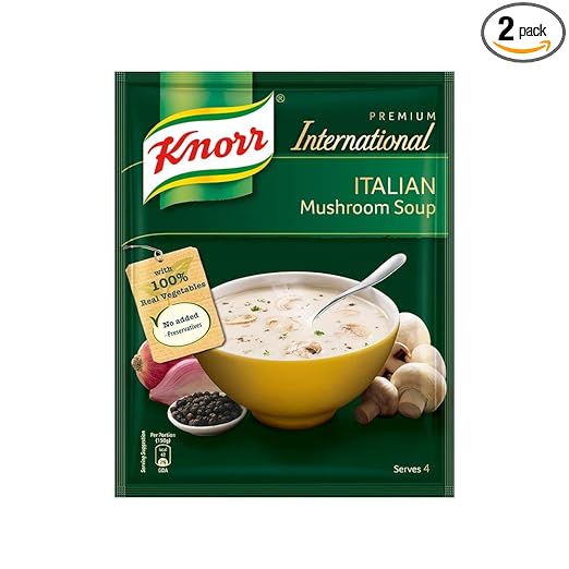 Knorr Italian Mushroom Soup, 2 x 48 g with Honkong Manchow Noodles Soup 46 g (Pack of 2)