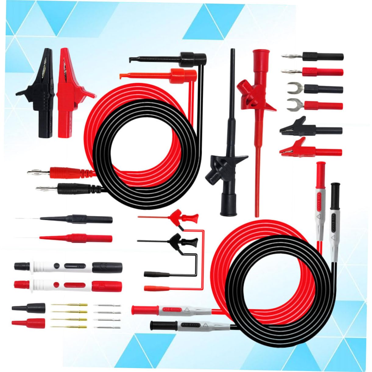 Luxshiny 1set Banana Test Probes with Alligator Clips for Electrical Multimeter Probe for and Office Repairs