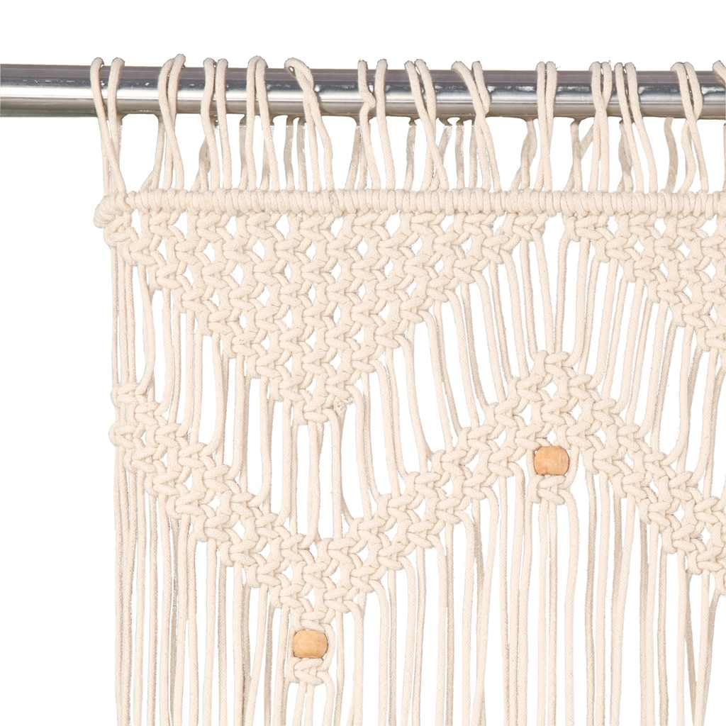Rideau de Fenêtre Macramé Coton 140x240 cm vidaXL Séparateur de Pièce Salon