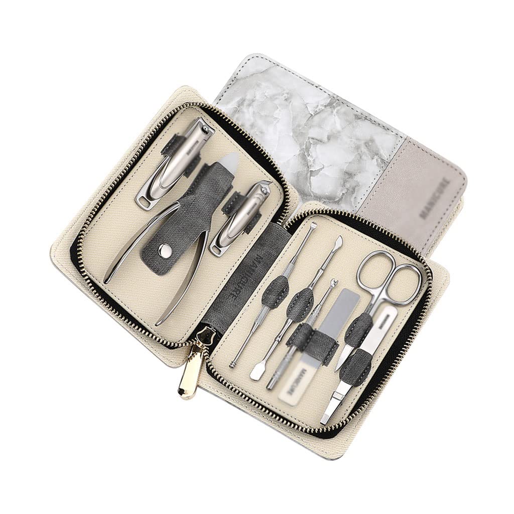 Profesional Cortaúñas Clippers de uñas Set Clippers de uñas Picatrones Olecranon Alicates de onychomicosis Herramientas de uñas Skpers Portable Travel Beauty Set (conjunto de 9 piezas) Set de Manicura