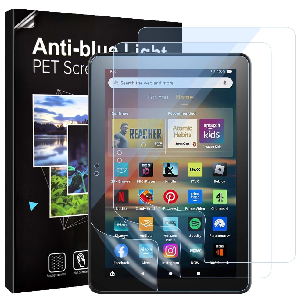 TiMOVO 2 Pellicole Protettive Anti Luce Blu Per Fire HD 8 E 8 Plus (12ª/10ª Gen 2024-2020) - Protezione Occhi, Antigraffio 4H, Kit Facile Installazione - 3