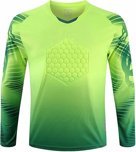 Miniatura 2 de Aiihoo Camiseta de portero para niños con relleno en el pecho, camiseta de portero de fútbol americano y manga larga