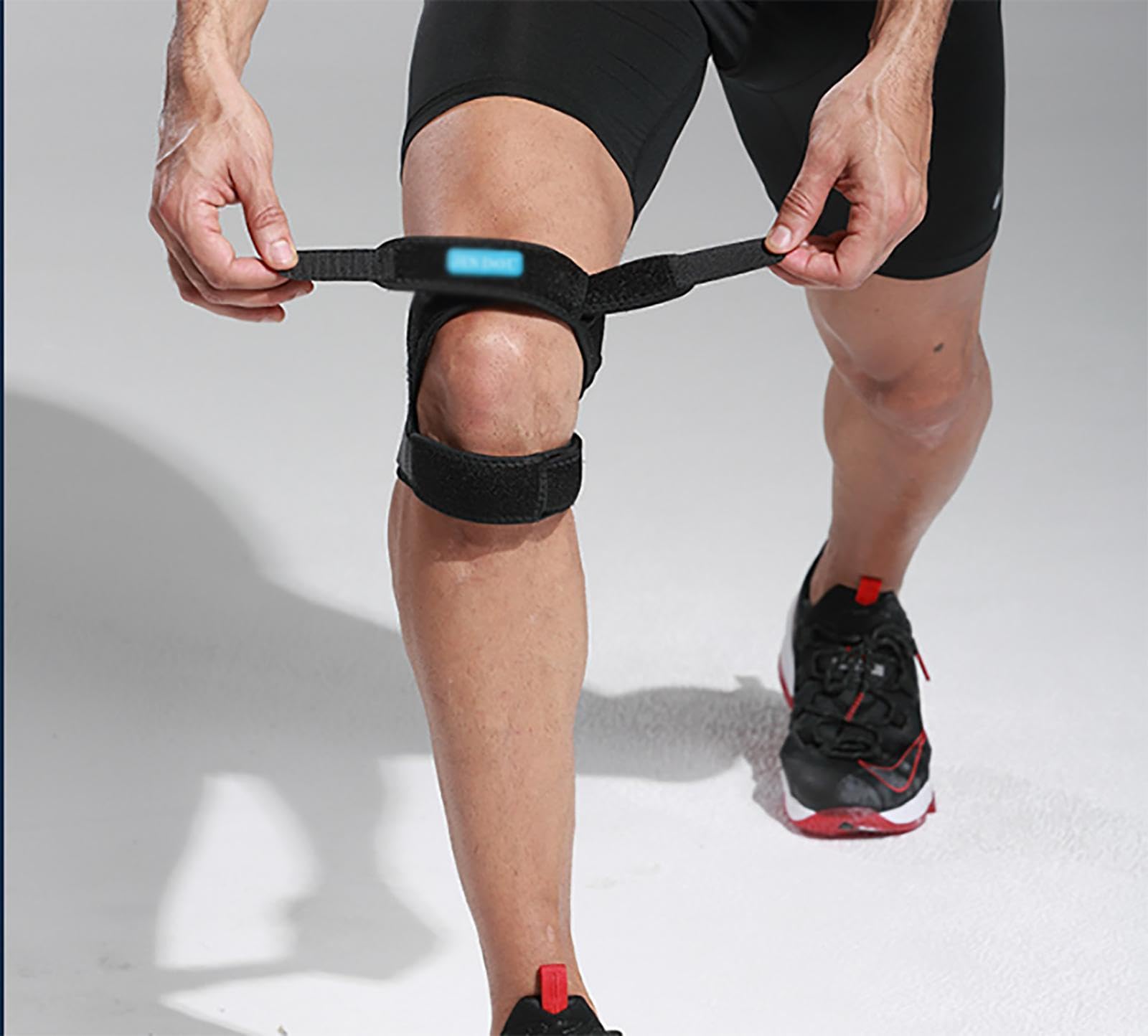 Genouillère Tendon pour Femme Homme, Lot de 2 Attelles de Soutien pour Soulager La Douleur Au Genou, Bande Réglable pour La Randonnée, pour La Randonnée, Le Football, Le Basket-Ball