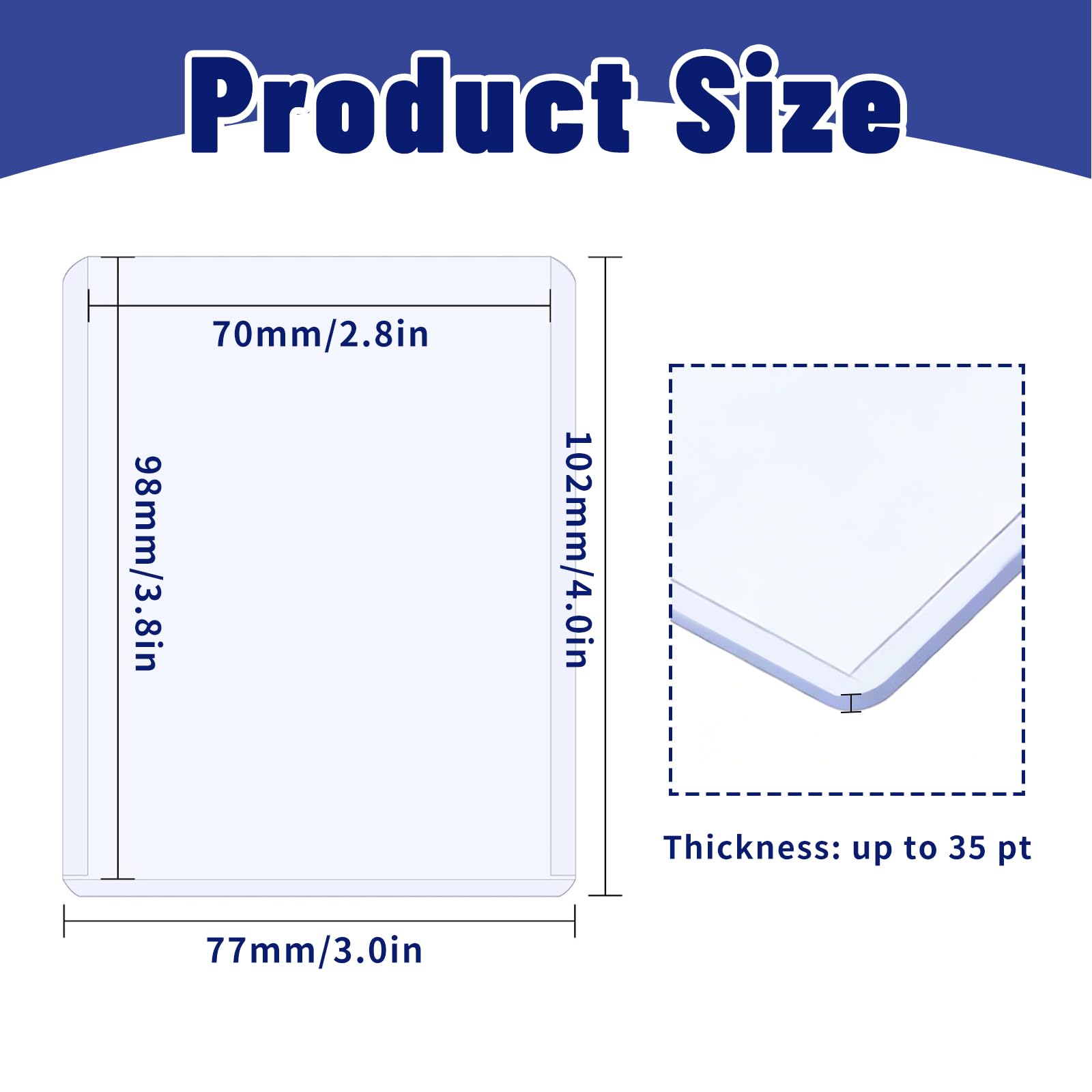 3"x4" Toploader-Klarsichthüllen, Standardgröße Penny Kartenhüllen | Toploader für Sammelkarten, geeignet für Football, Sport- und Spielkarten (500 Hartkartenhüllen+500 Kartenhüllen)