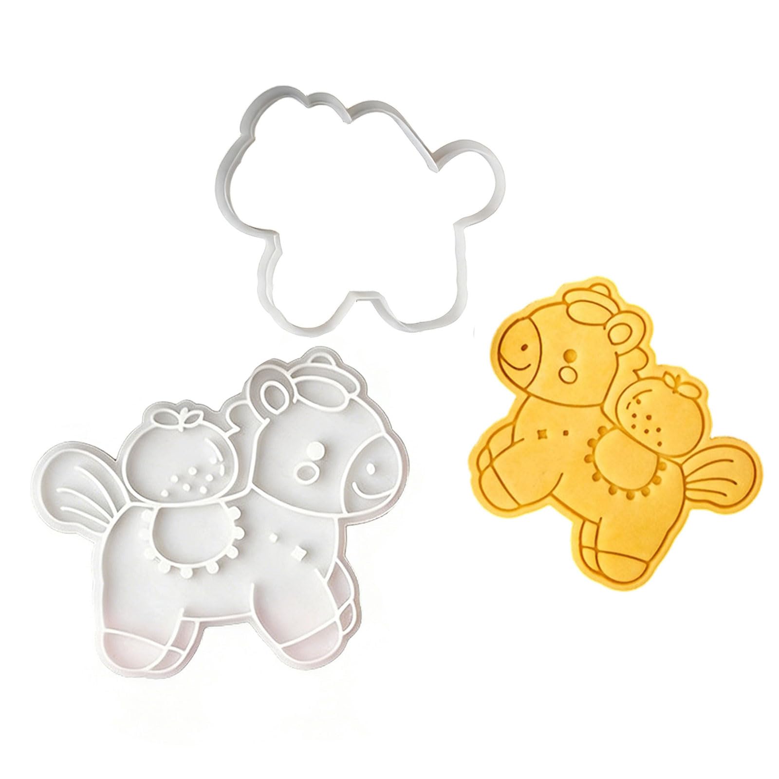 NVOQILIN Artistic Horse Shape Dough Press for Confectionery Projects and Ergonomic Designs Chinese NewYear Cookie Stamp