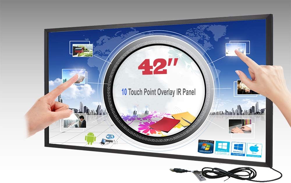 LCD/LED 10 Touch IR Overlay Touch Screen Frame Panel Interactive 42" 16:9 - No Glass