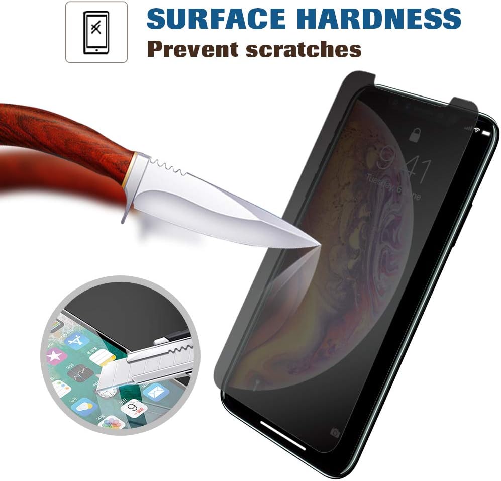 JOTO Privacy Screen Protector for iPhone 11 Pro Max/iPhone XS Max, Anti-Spying Tempered Glass Screen Film Guard for Apple iPhone 11 Pro Max/iPhone XS Max 6.5 Inch 2019/2018 (2-Pack)