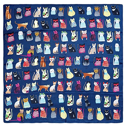 Wrapables Large Fashionable Cats Head Wrap Square Scarf 35 x 35 Inches