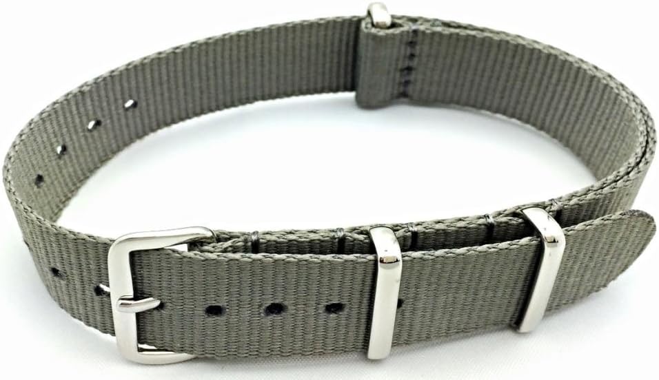 NewLife 18mm Strap Gray | Vintage, Military Style Watchstrap Nylon Fabric Replacement Watchband That Brings to Any Watch for Men and Women