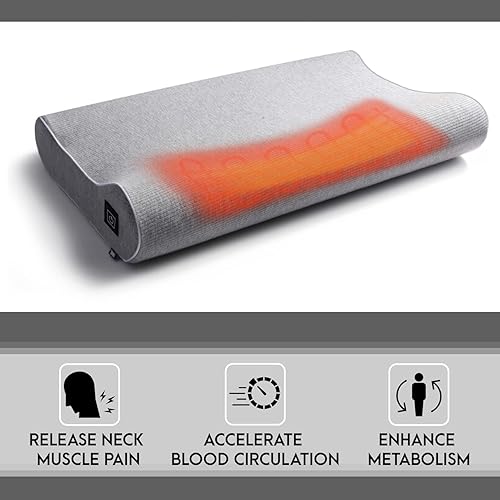 Miniatura 2 de Almohada térmica térmica para el dolor de cuello con batería, almohada cervical de espuma viscoelástica para dolor de cuello y hombros, almohada