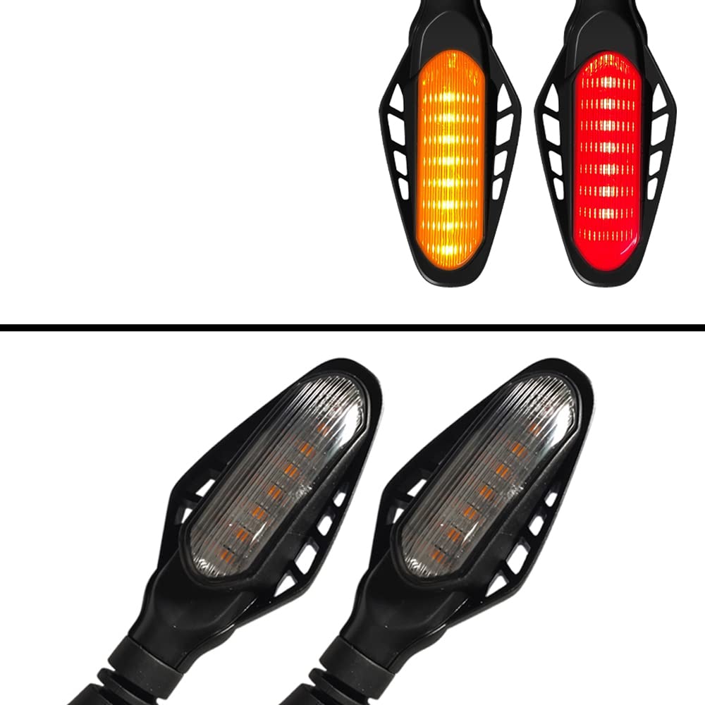 4 Uds De Luces LED De Señal para Motocicleta Luz De Freno Y Giro Carcasa Ahumada 12V Luz Trasera Que Fluye Lámpara De Circulación Diurna DRL,Yellow b