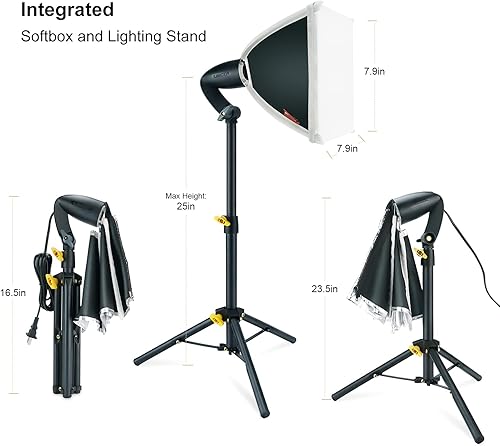 Miniatura 2 de LINCO Lincostore Studio Lighting Video Retrato de mesa Luz de escritorio para fotografía con soporte para teléfono kit de luces LED de 8 x 8