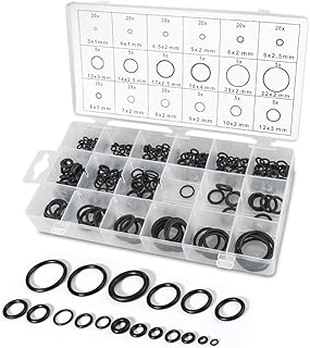 Yakamoz 225Pcs/18 Sizes Rubber O-Ring Sealing Gasket Washer Seal Assortment Kit for Car Auto Vehicle Repair Air Conditioning Compressor Seals Gas Connections Assortment Accessories Metric