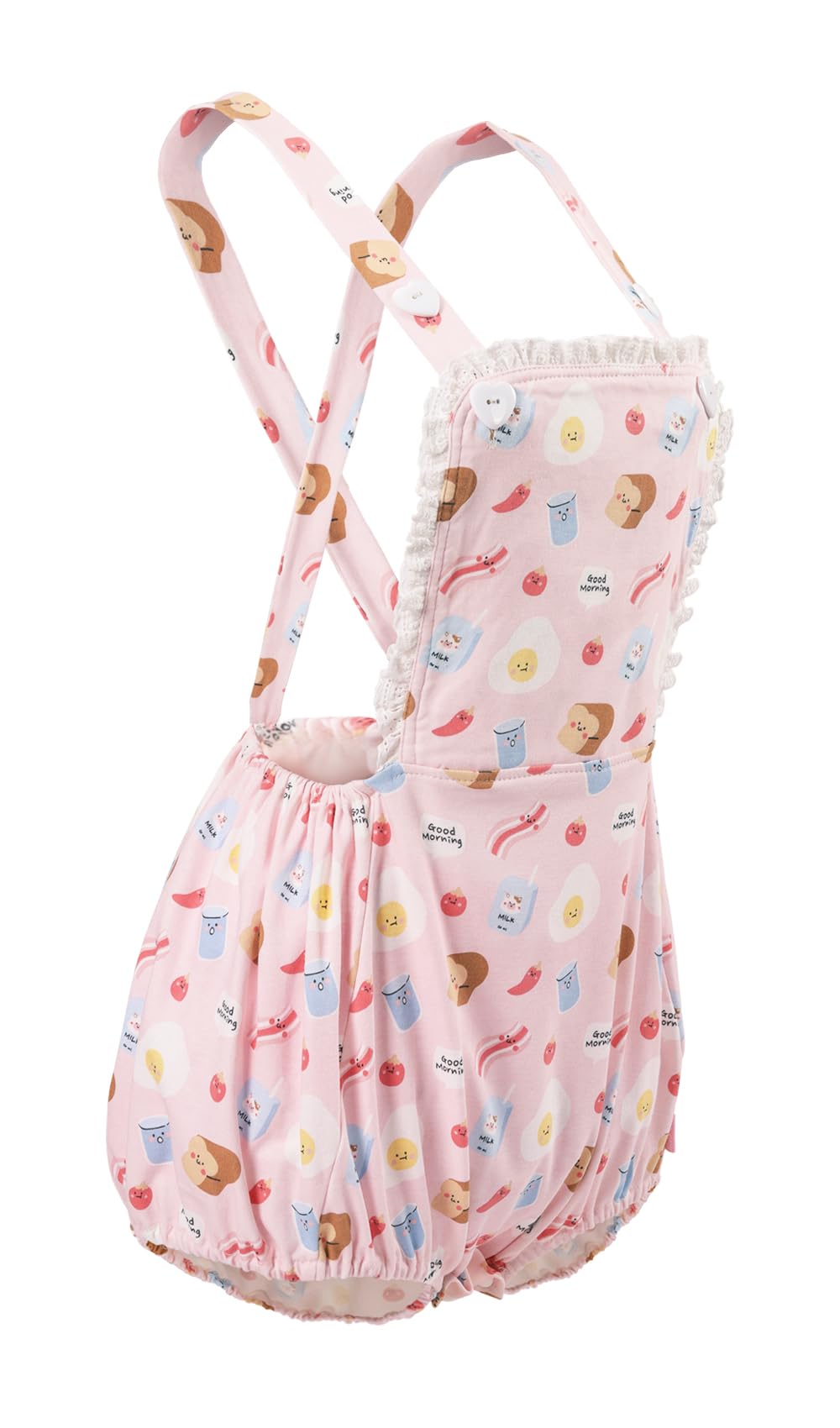CutiePlusU Baumwolle Knopf-Schritt Damen-Overalls Bodysuit Pyjamas - Vollflächig bedruckter Strampler