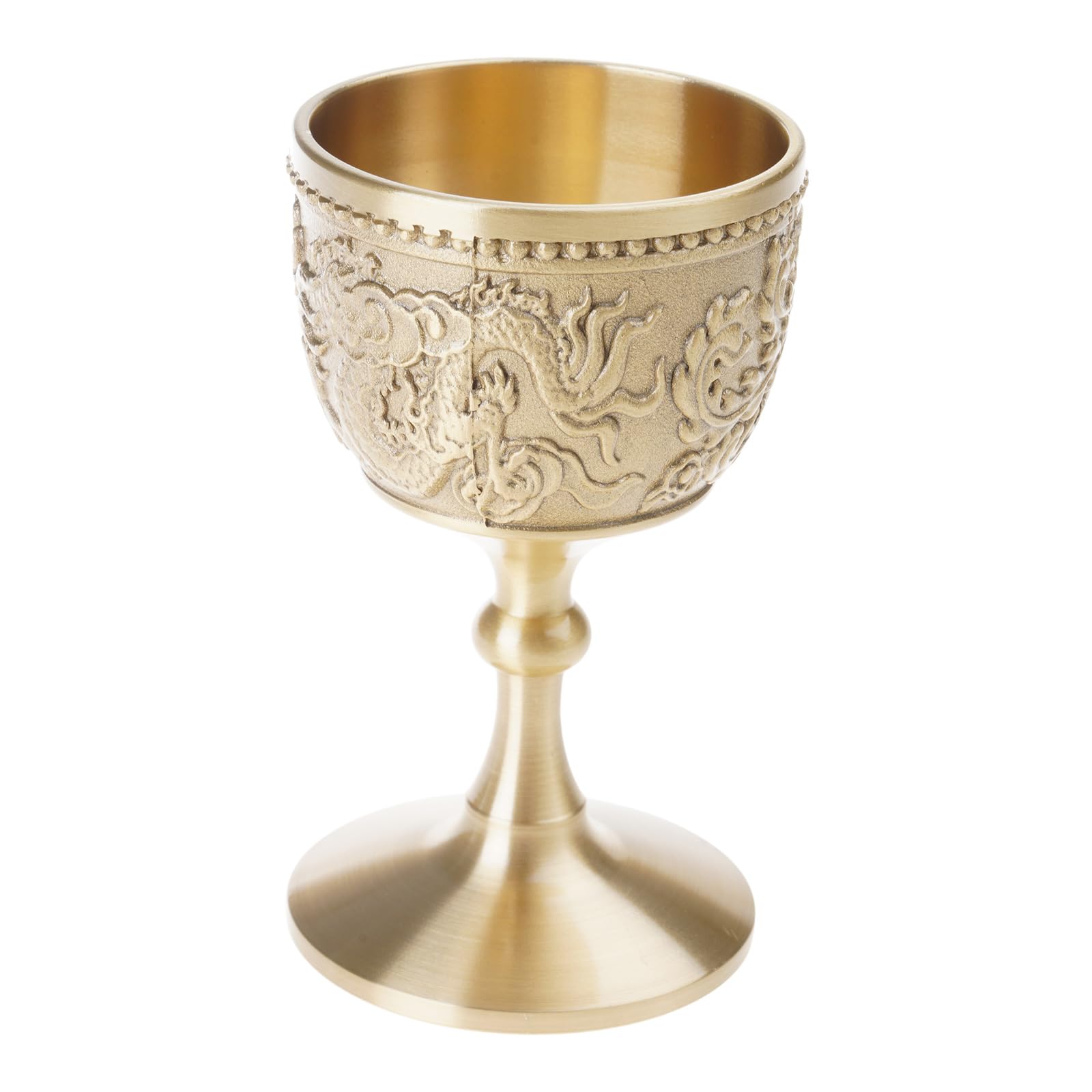 Kalttoy Pure Copper Chalice Cup Cocktail Glass Wine Goblet Brass Beverage Goblet Metal Liquor for Party Home Small Goblets Glasses