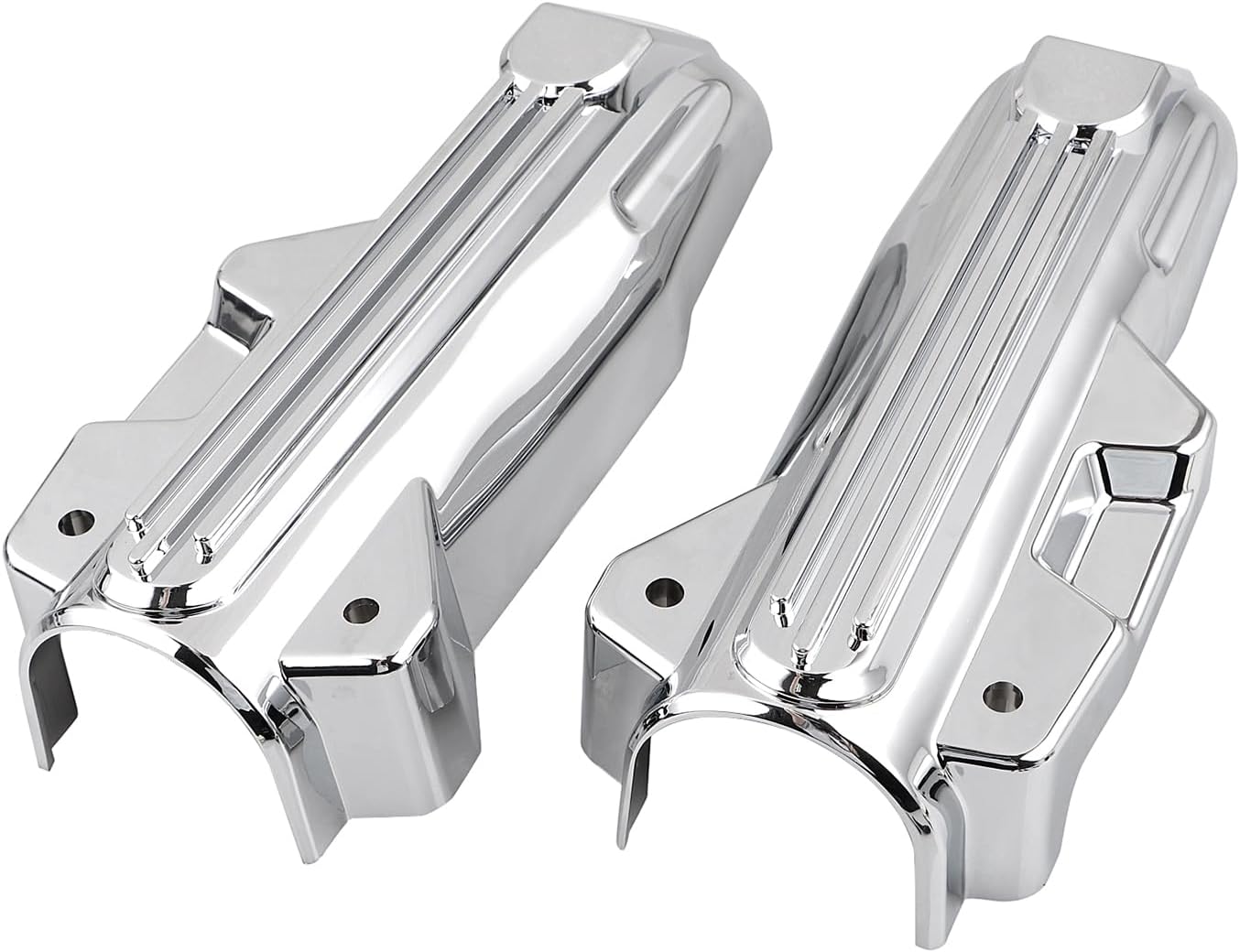 Chrome Lower Fork Covers, Lower Fork Leg Deflector Shields for Harley Electra Street Road Glide King 2014-2023