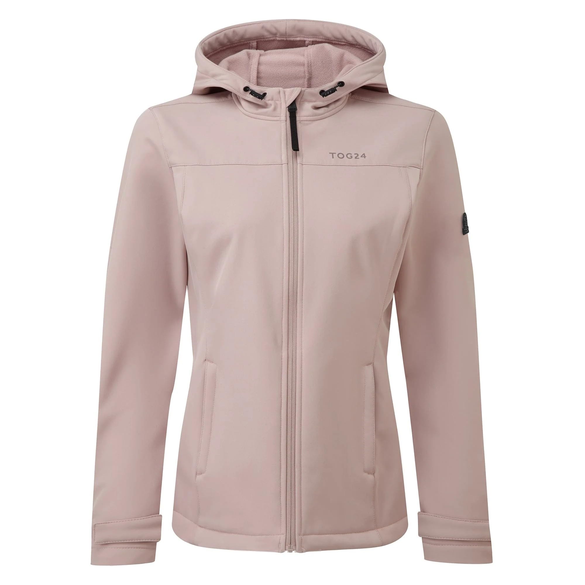 TOG24 Women's 'Keld' Shower Resistant Hooded Softshell Jacket in Dusty Pink | Size: 22