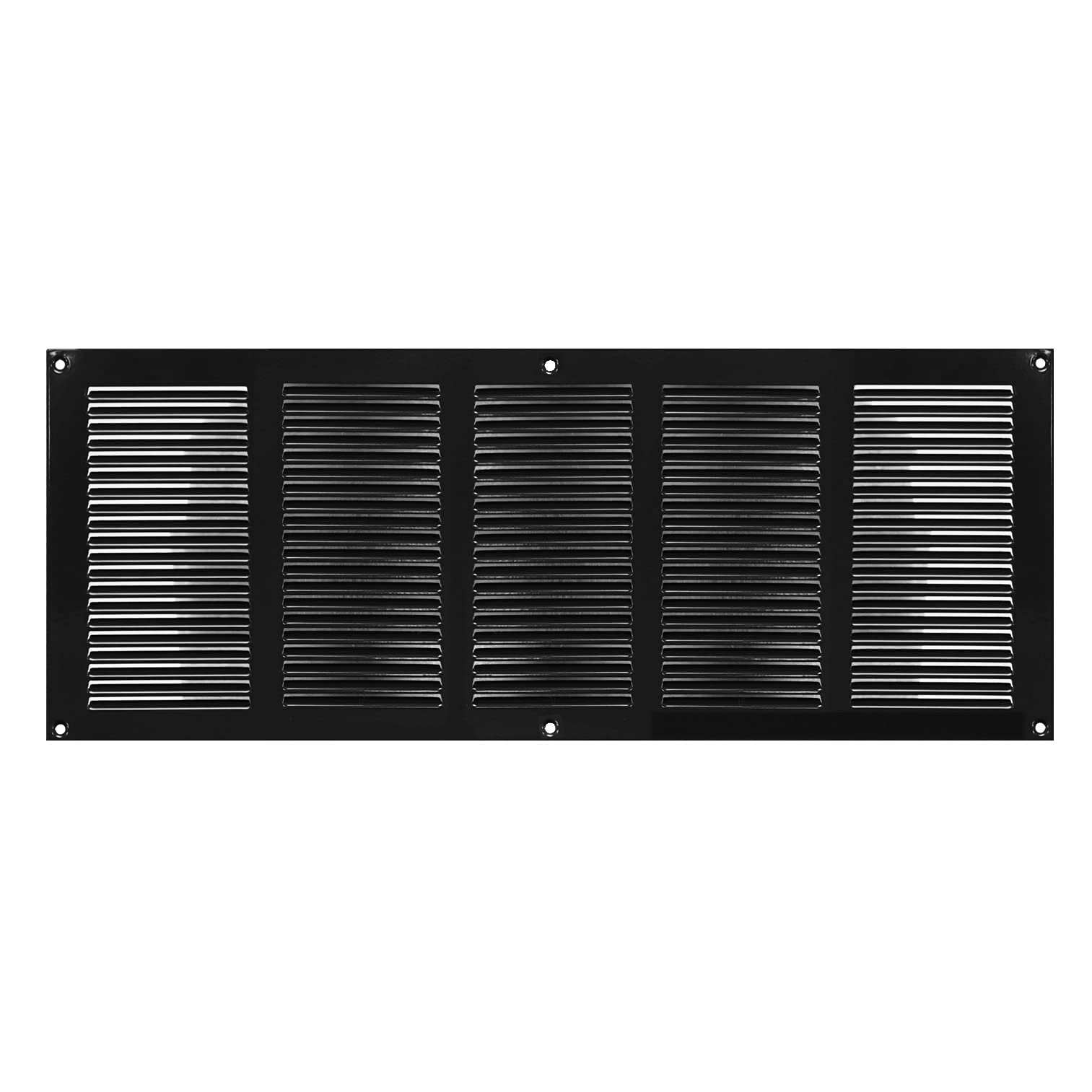 500x200mm Grille de Ventilation en Acier Noir avec Moustiquaire - Grilles d'aération Métallique
