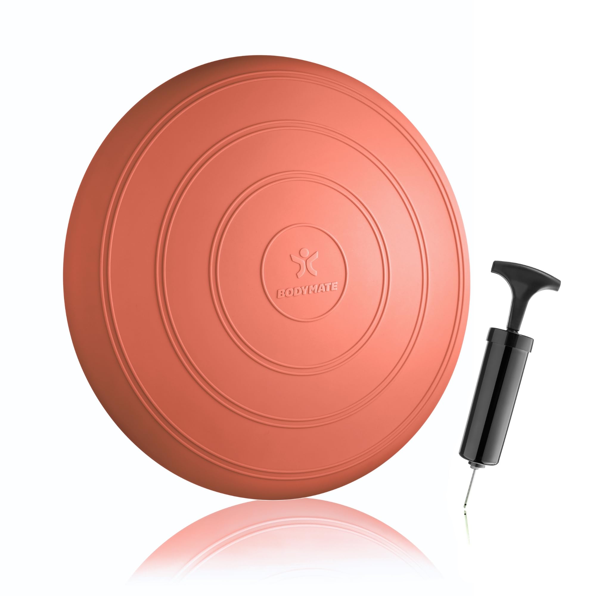 BODYMATE Comfort Ball Seat Cushion with Pump Lively Coral 33 cm Diameter - Balance Cushion, Seat Ball Cushion, Air Cushion, Balance Pad - Core, Fitness, Rehabilitation, Coordination and Back Training โ image 1