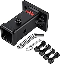 TOPTOW Bolt-on Hitch Receiver Tube, 2-inch Square Tube with Anti-Rattle Nut, Fits Wall Mounts, Receiver Hitch Accessories, Bike Racks or Cargo Carriers
