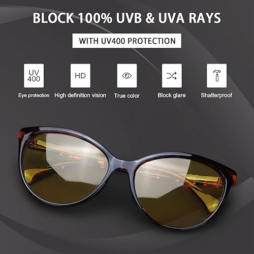 Miniatura 6 de TJUTR Gafas de visión nocturna para mujer, gafas polarizadas de conducción nocturna que reducen el deslumbramiento, gafas nocturnas con protección
