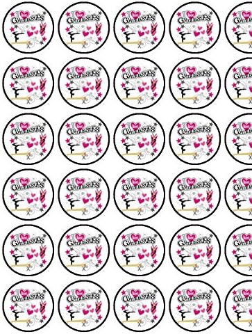 24 Gymnastics Pre-Cut Premium Edible Rice Card Cup Cake Toppers