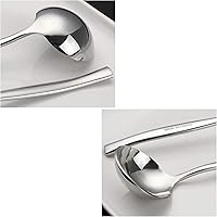 Vista 3 de Cucharón de salsa de acero inoxidable de 3 piezas, cucharón de mesa pequeño para cocina