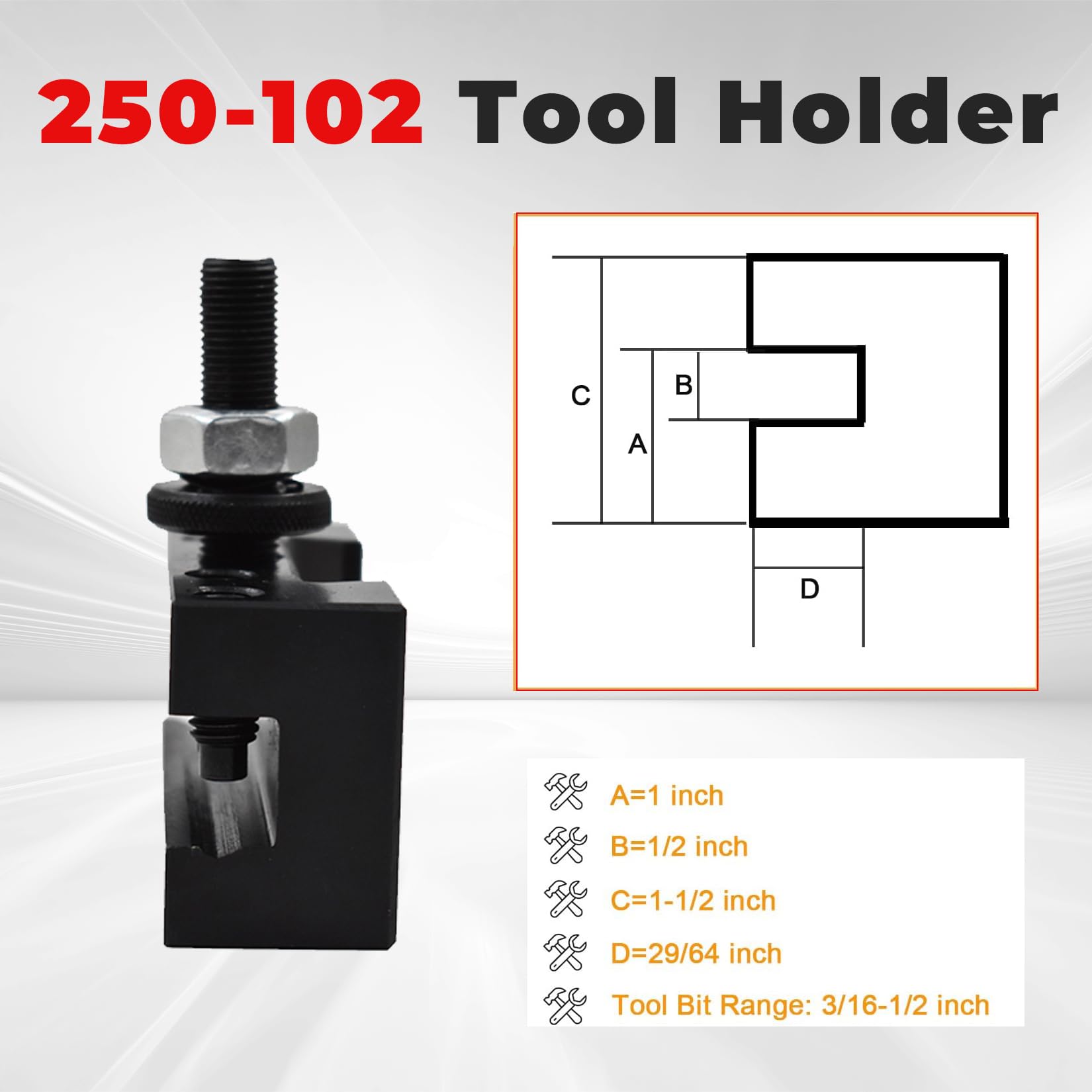 findmall 5Pcs AXA 250-102 Quick Change Tool Holder, 12 Inch Swing Diameter — Amazon image 7