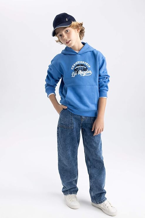 DeFacto Boys' Regular Fit Hooded Sweatshirt