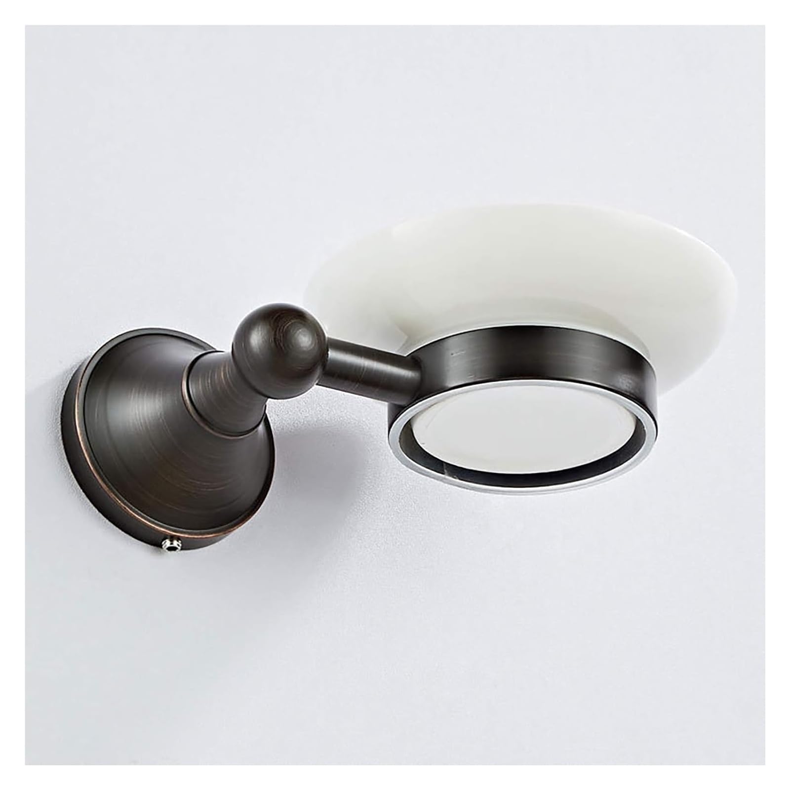 Jabonera, jabonera montada en la Pared Material de latón Soporte for jabón antioxidante Instalación con Orificio Adecuado for fregaderos de baño y Cocina(Black Bronze)