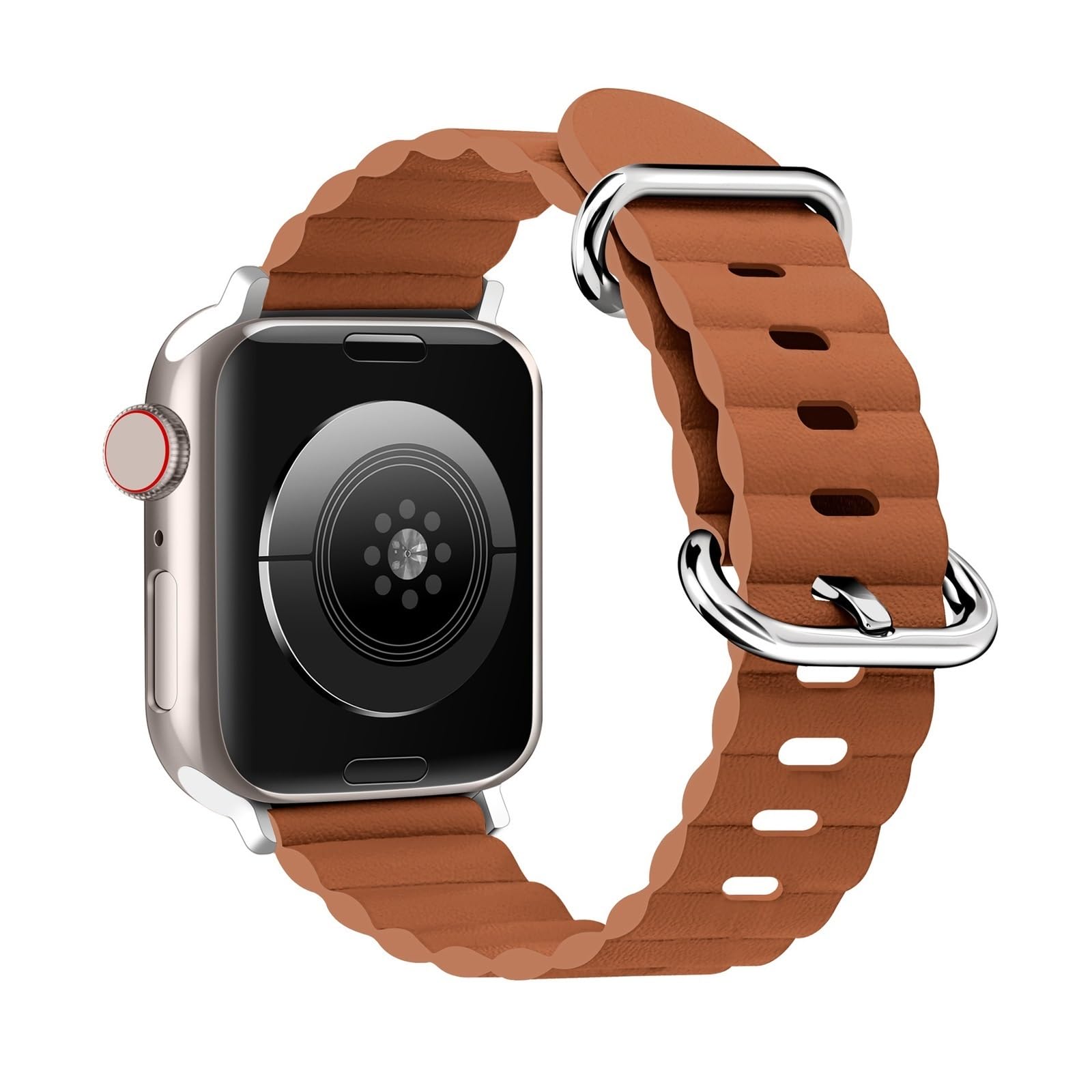 Skórzany pasek do zegarka Apple Watch 44 mm 45 mm 40 mm 38 mm 42 mm S10 46 mm 42 mm Ultra 49 mm bransoletka Correa IWatch Series 7 SE 8 5 3 paski do zegarków (Brown, S10 42 MM)