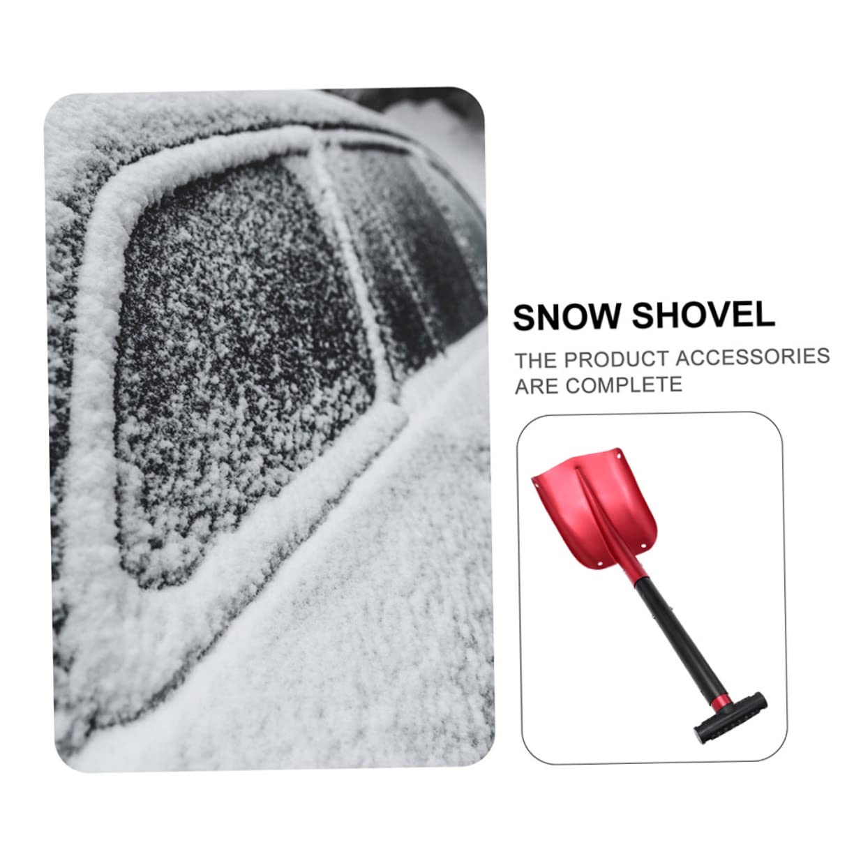 Abaodam Pelle à Neige Pliante Rouge pour Voiture en Alliage D’Aluminium | Design Détachable, Rangement Facile, Usage Hiver et Saison Neige, Format Léger pour Déneigement Rapide