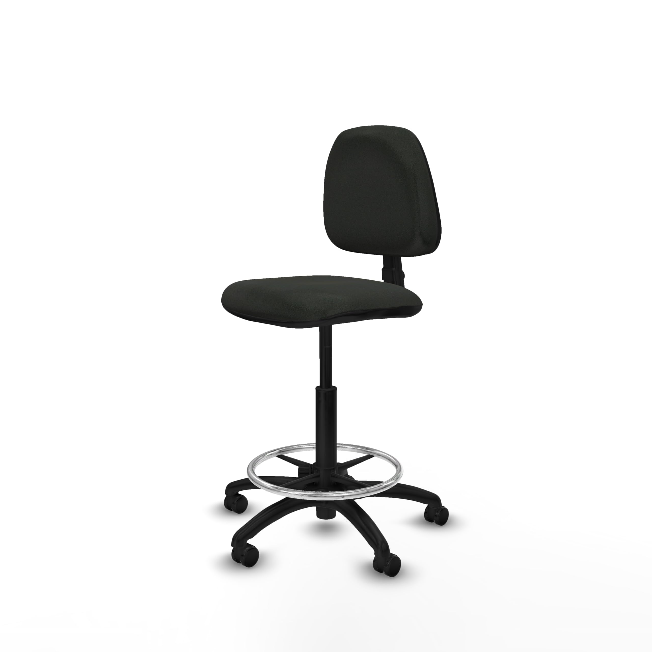 Piqueras y Crespo Taburete Isso: Taburete de Trabajo con Ruedas Ideal para Oficina, Silla recepcion Alta y Comodidad con Respaldo Regulable en Altura -