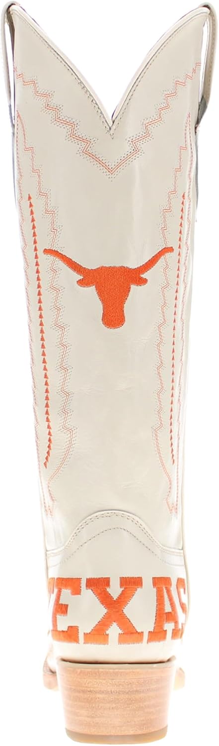 Vaccari Women's Naomi Genuine Leather NCAA League Embroidery Snip Toe Cowgirl Boots