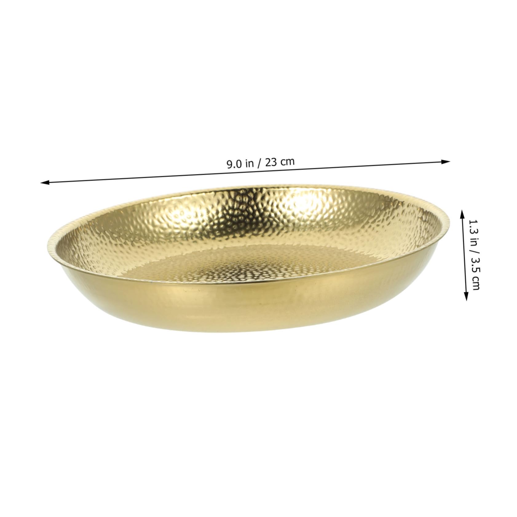 ULTECHNOVO Edelstahl Speiseteller Rund Gehämmertes Design 22cm Goldfarben Leicht zu Reinigen Korrosionsbeständig für Grill und Meeresfrüchte