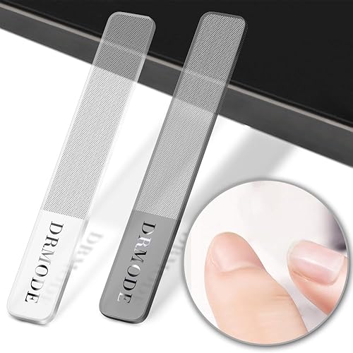 Brillo de uñas de cristal  2 limas de uñas de vidrio mejoradas para uñas naturales, nano pulidor de uñas con funda, kit de herramientas de manicura