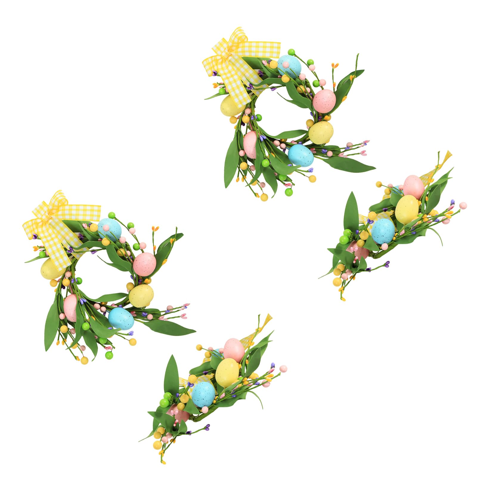 Greabuy Ghirlanda di fiori in plastica facile da appendere per le vacanze, decorazione da parete per porta d'ingresso, grande ed elegante ghirlanda pasquale con fiori finti