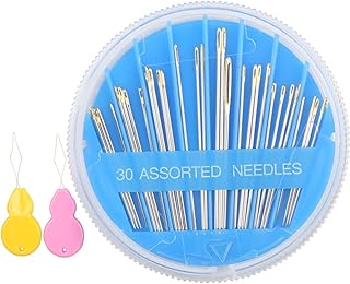 Hekisn 30pcs Premium Hand Sewing Needles, 6 Sizes 30-Count Assorted Sewing Needles, Stitching Needles for Hand Sewing Repair，Sewing Sharp Needles Sewing Repair Embroidery Needles (1, Blue)