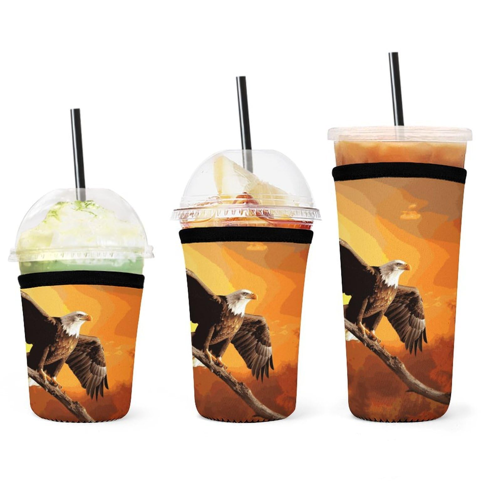 Fundas aislantes de neopreno Golden Sunset para botellas de cerveza frias en pack de 3 unidades