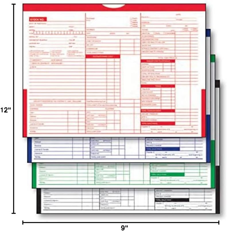 Printed Color Top Detailed Deal Jackets (100 per Pack) - Vehicle Dealer Envelopes (Red)