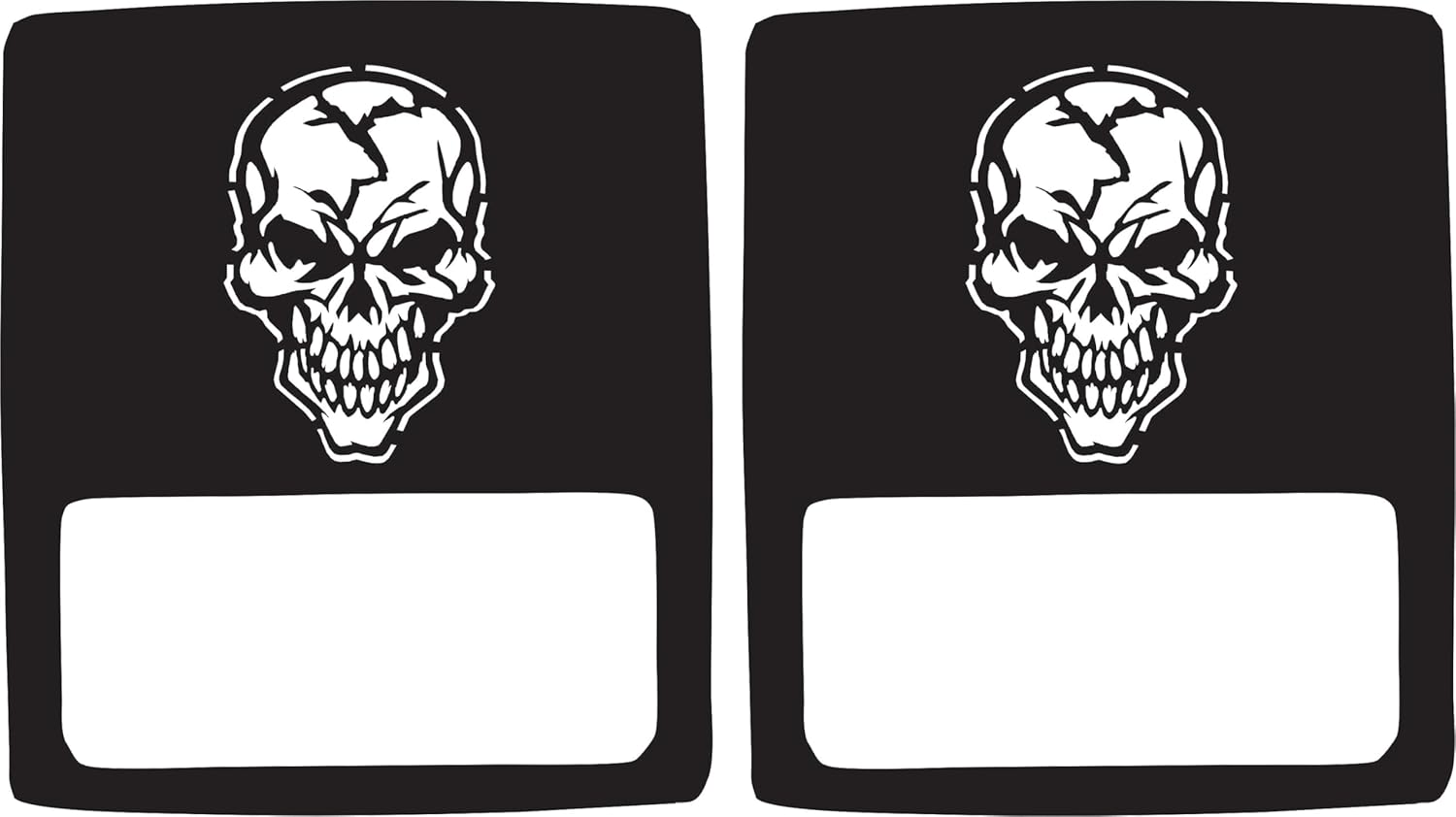 Skull tail lamp light covers Compatible with Jeep Wrangler JL (Non-LED) Black Set of 2