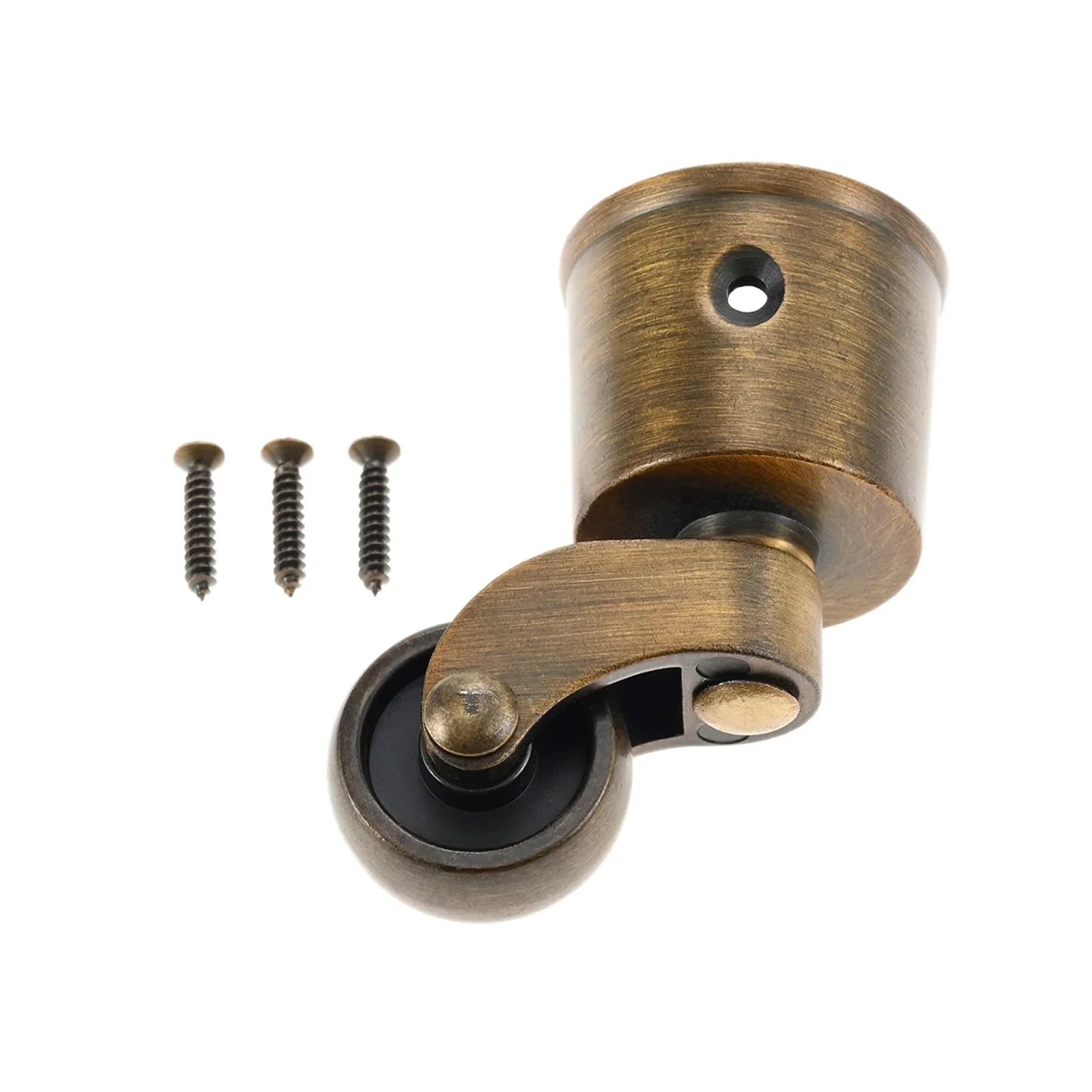 4 Stück Retro-Möbelrollen, antikmessingfarbene Schwenkräder aus Zinklegierung, geräuscharm, matt gebürstete Oberfläche im Vintage-Stil, 27 mm Durchmesser