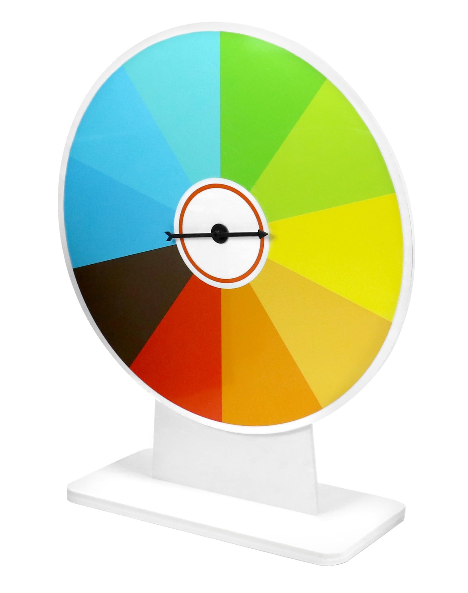 QWORK® Ruleta de la Suerte Multicolor de 50 cm, 10 Secciones, fácil de Escribir y Limpiar, para Juegos de Mesa, Juegos de lotería, promoción de Ventas