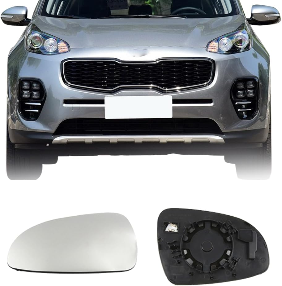 Driver Side Mirror Replacement Glass for Kia Sportage 2017-2022,Automotive Exterior Heated Left Side View Mirror Glass for Kia Sportage 2017 2018 2019 2020 2021 2022 (SKOUIO 01-S)