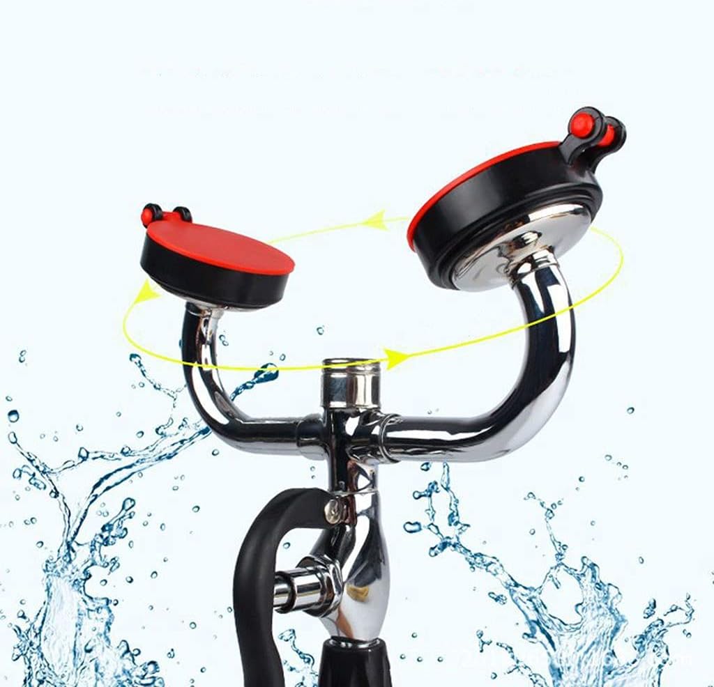 Eye Wash Station Handheld Emergency Eyewash Portable Eye Wahing Spray Double Mouth with 1.5M Retractable Hose Easy Installation, for Lab and Industrial Use