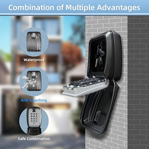 Miniatura 10 de RESET -G14 Caja de bloqueo de llave de 4 dígitos con grillete, caja de bloqueo de botón y carcasa protectora para exteriores resistente a la
