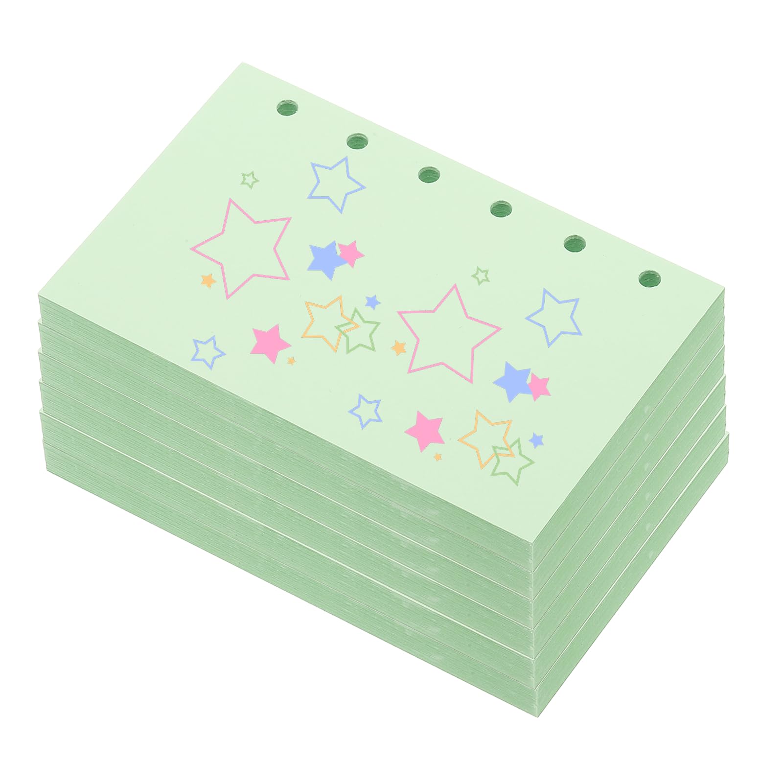 PATIKIL Colored Loose Leaf Paper, 5" x 3.2"(A7) 300 Sheets 6 Holes Punched 150GSM Blank Binder Refill Paper Supplies for Office Note Taking Teacher Planner Journal Notebook, Light Green