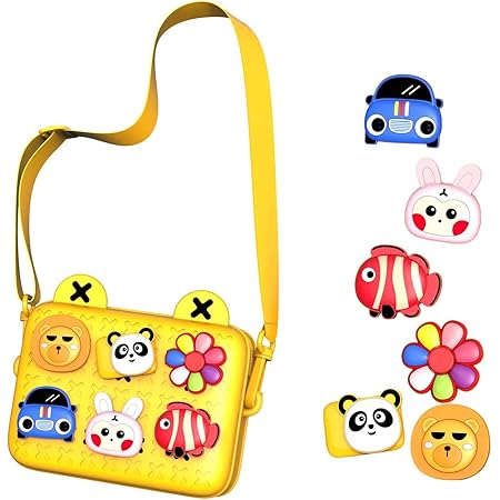 Amazon キッズタイドショルダー ショルダーバッグ 通園バッグ 女の子 男の子 小学生 幼稚園 防水肩掛け おしゃれ 可愛い 軽量 防水 汚れにくい 水洗い イエロー ショルダーバッグ ポシェット